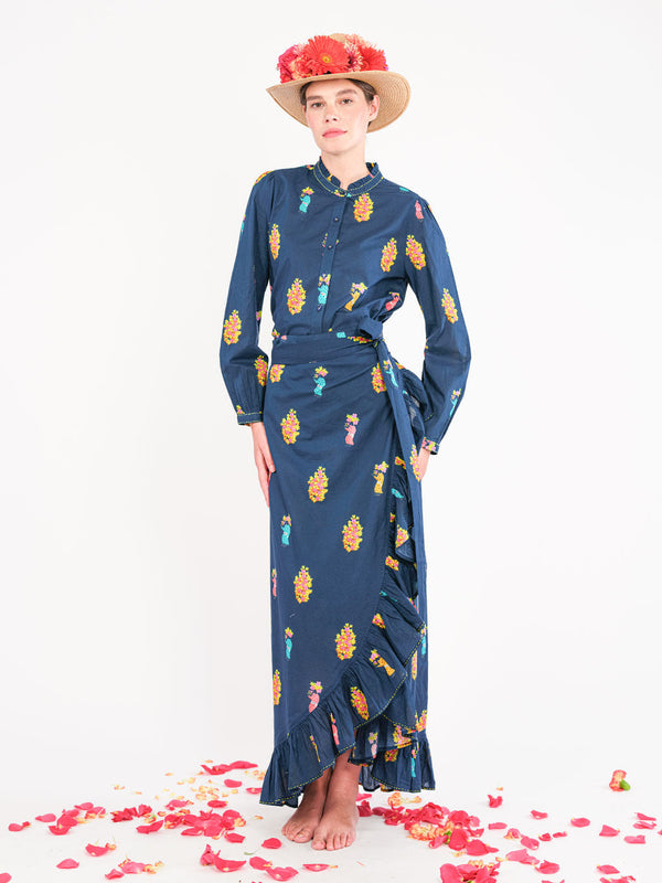 Purslane Blouse Flowerbunch on Navy