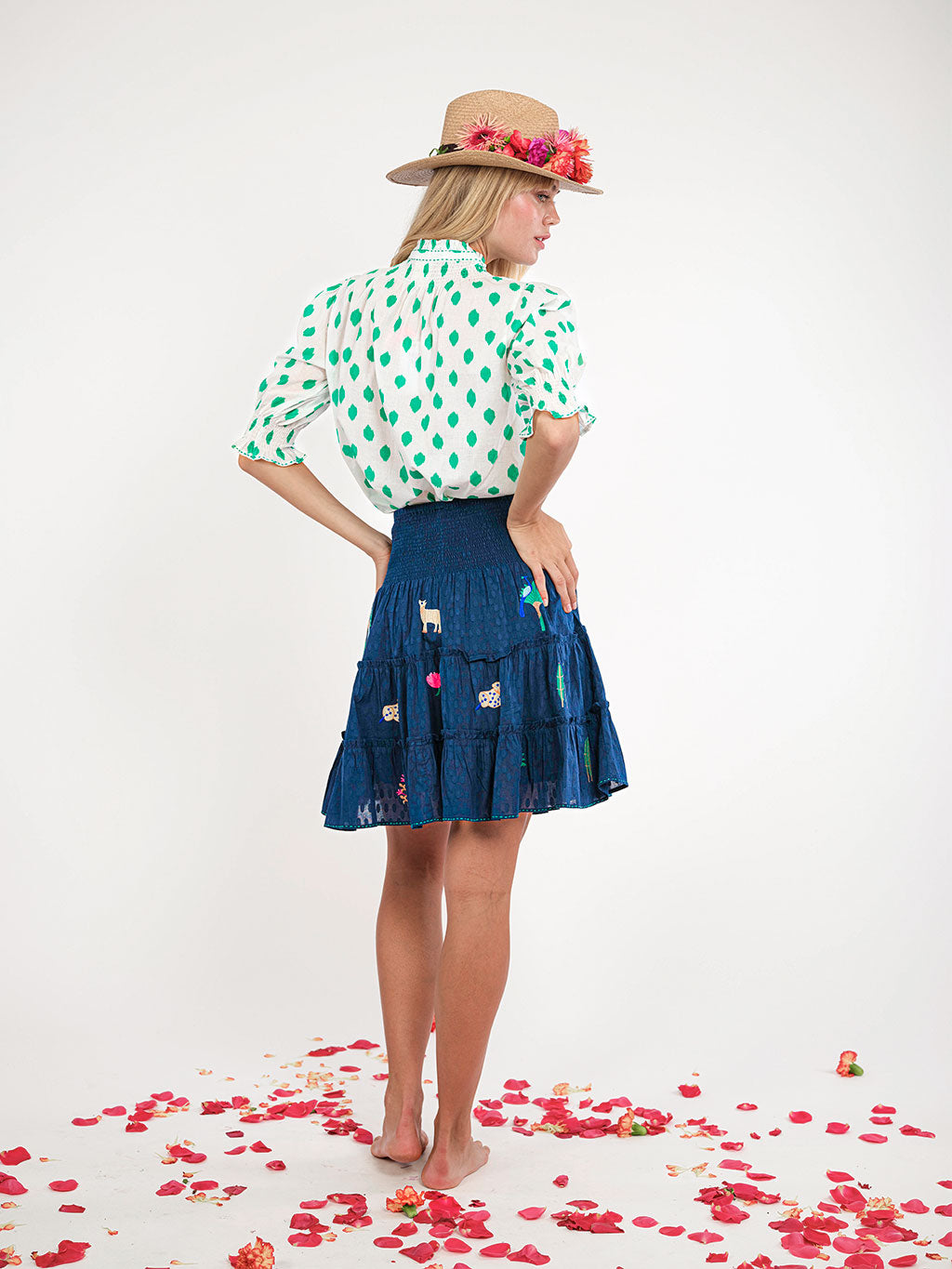 Bergamot Blouse Dots Emerald