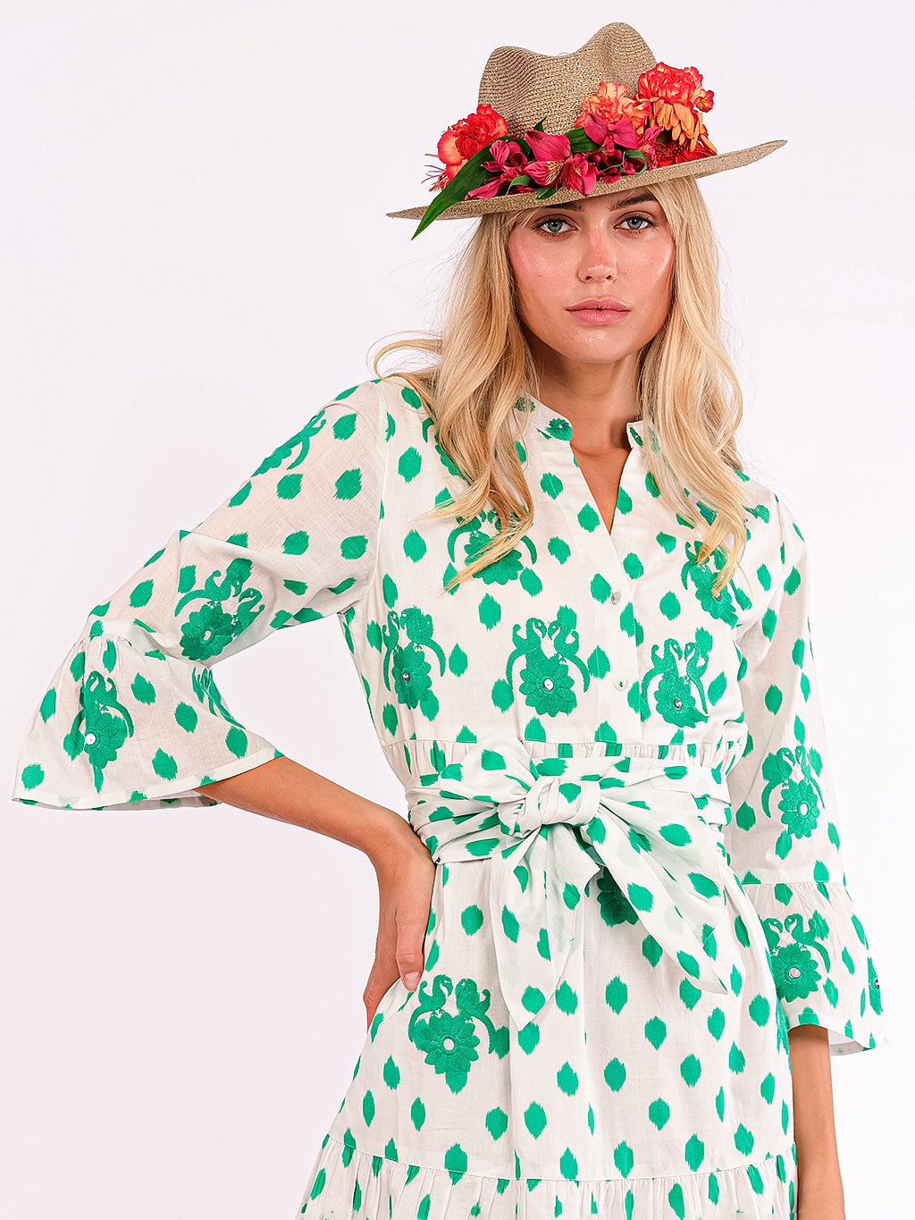 Scarf Belt Dots Emerald