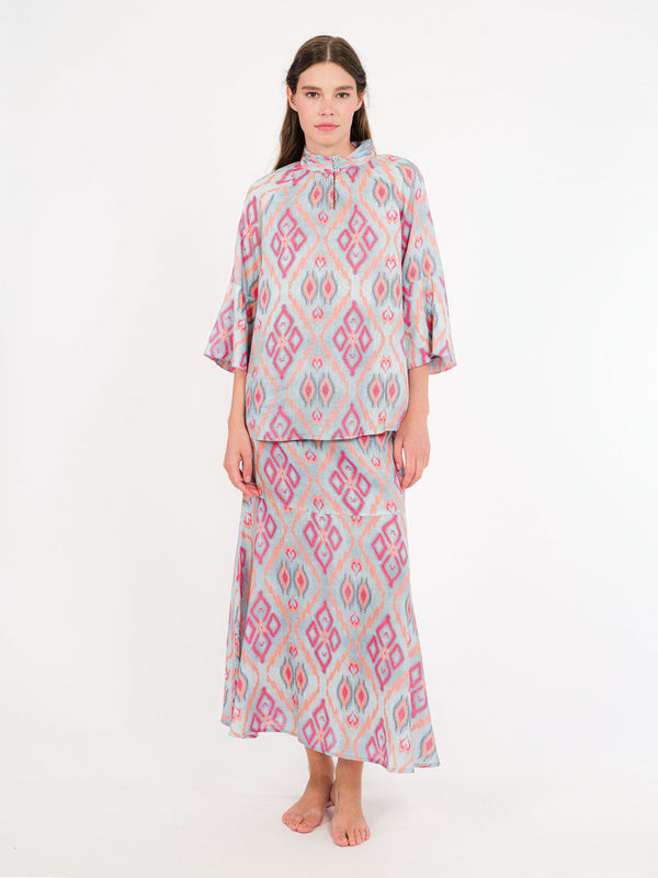 Flax Blouse Ikat Sorbet