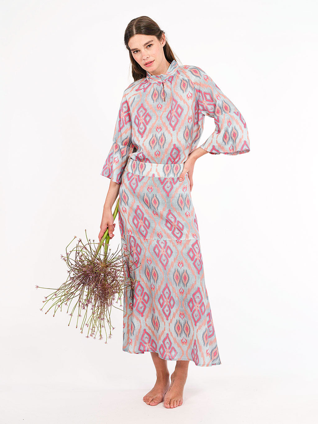 Flax Blouse Ikat Sorbet