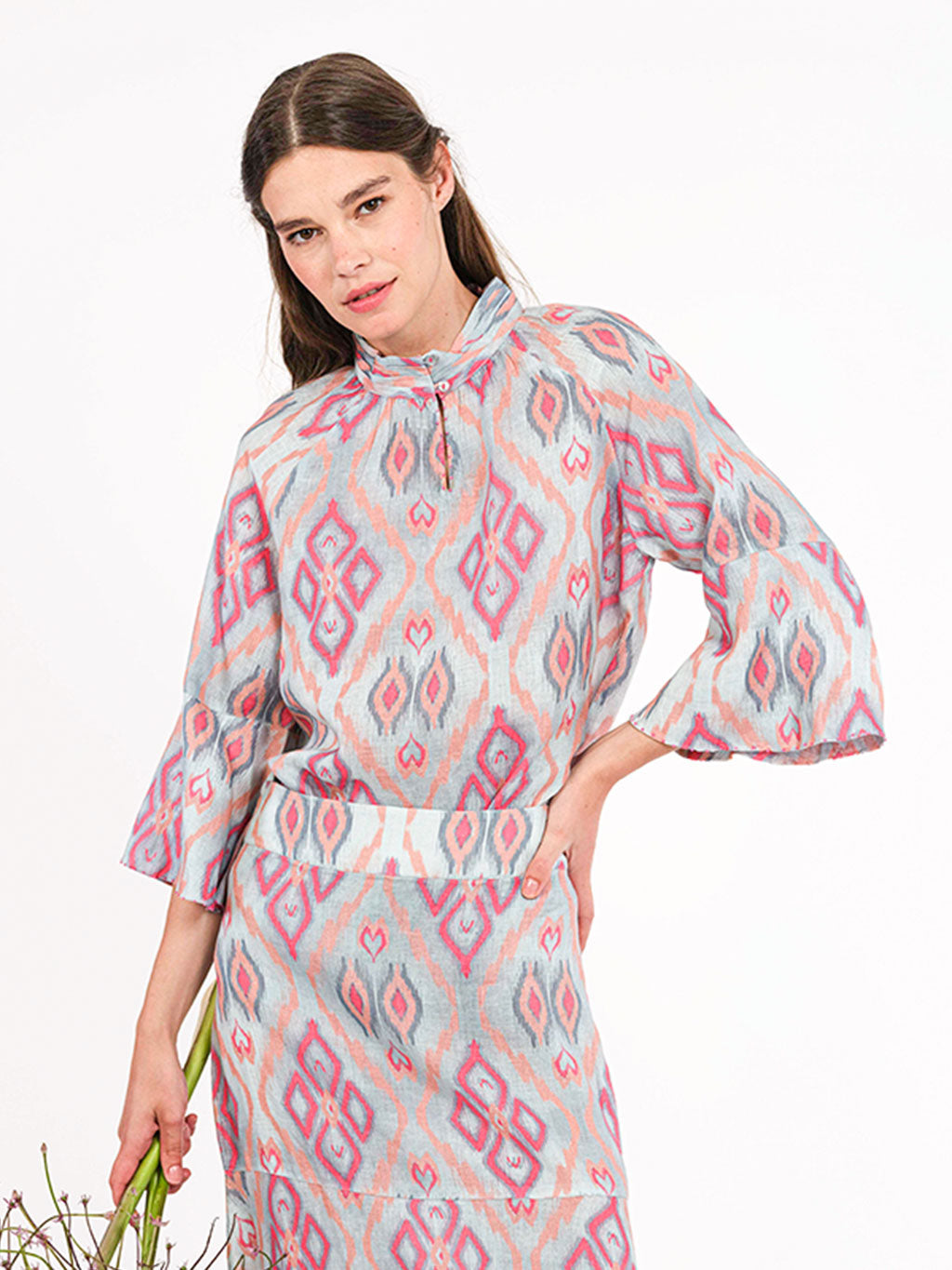 Flax Blouse Ikat Sorbet