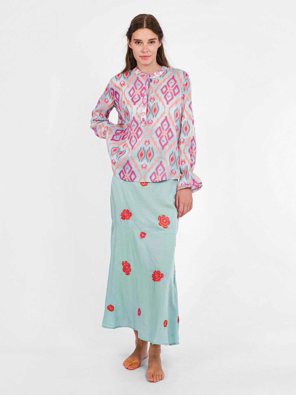 Broom Blouse Ikat Sorbet