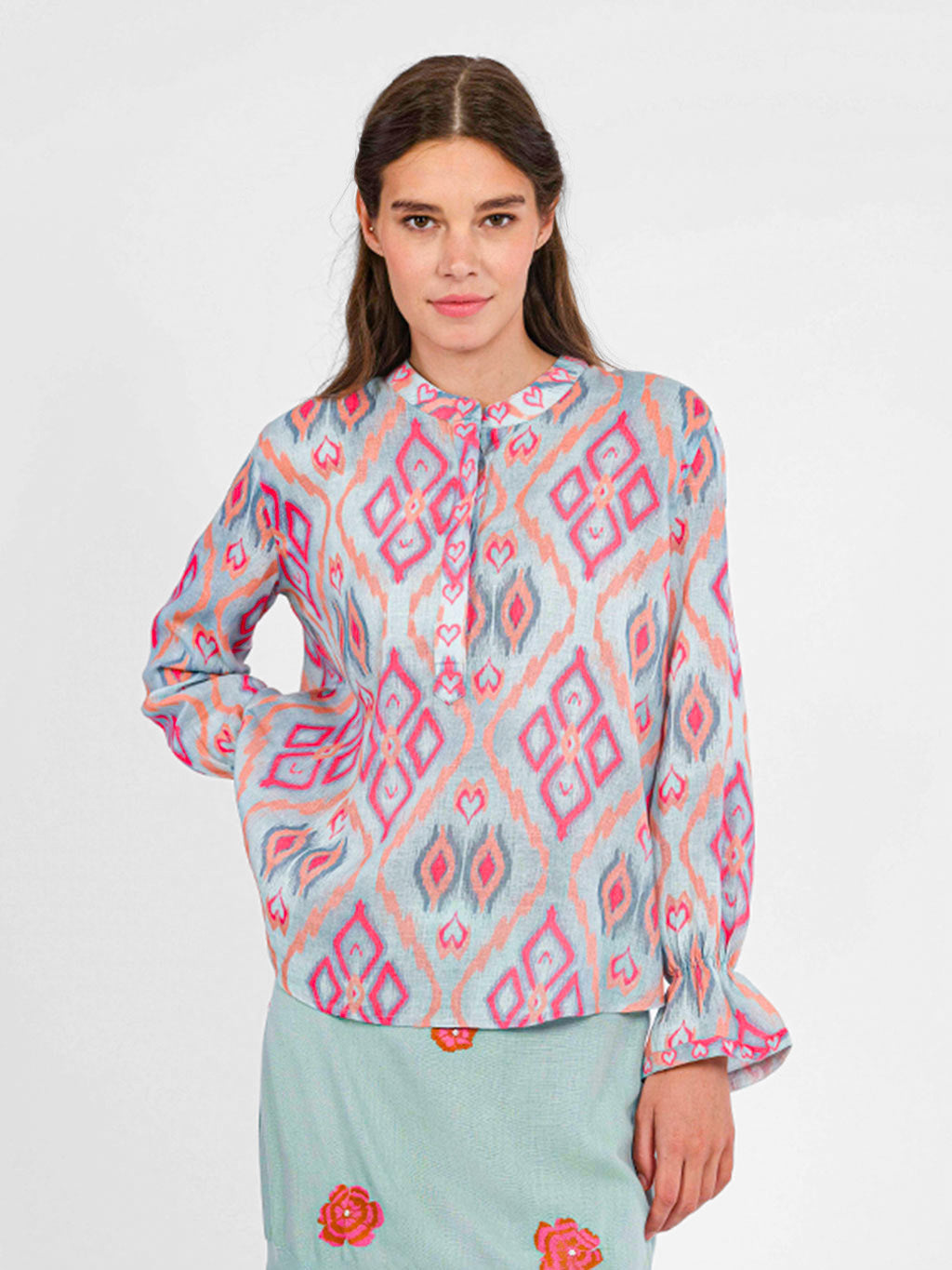 Broom Blouse Ikat Sorbet