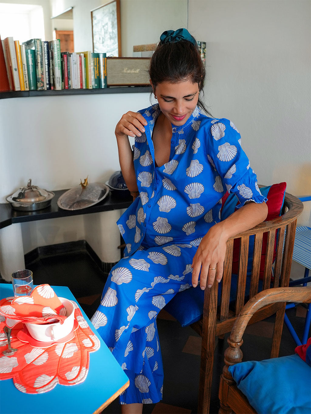 Bergamot Blouse Shells on Blue