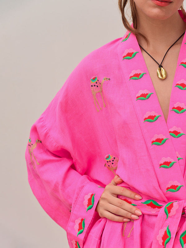Kimono Camel on Pink