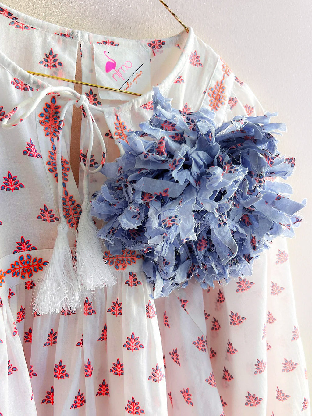 Flower Brooch Susanne Blouse pastel blue