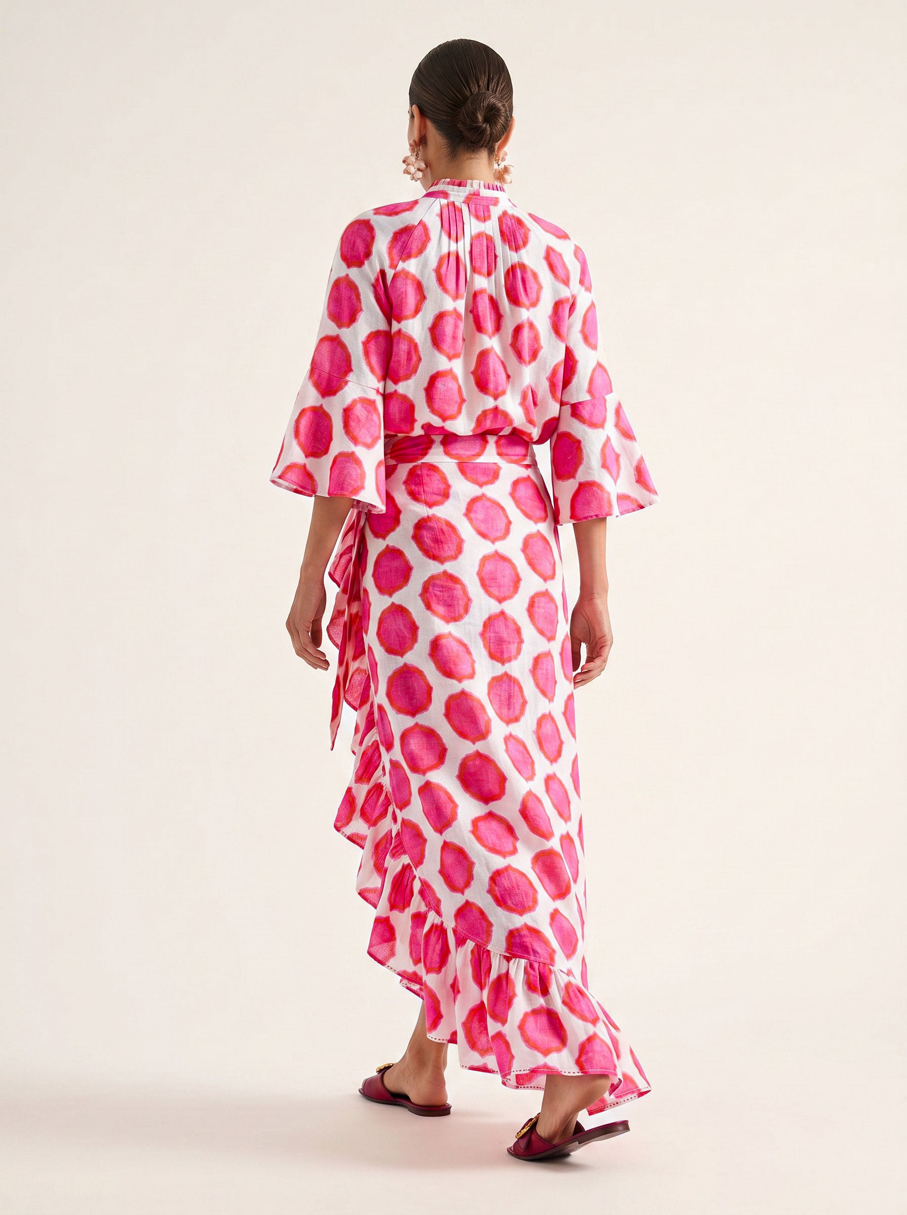 Mullein Skirt Ikat Pink Orange