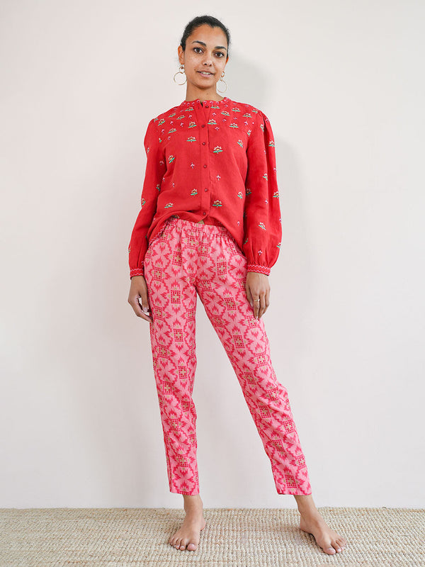Amber Pants Ikat Coral