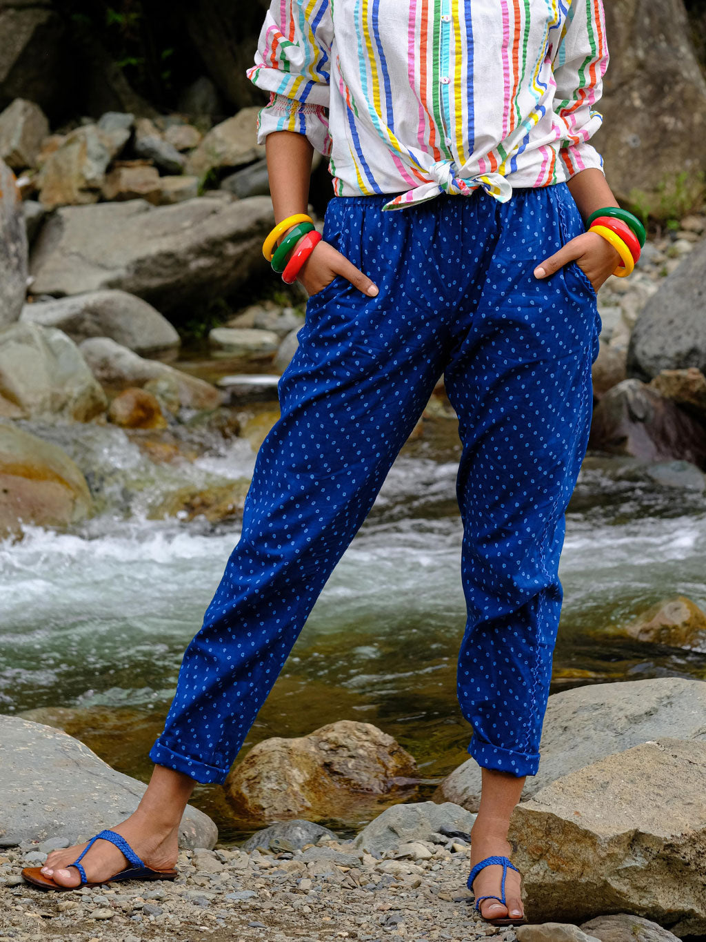 Amber Pants Dotty Blue