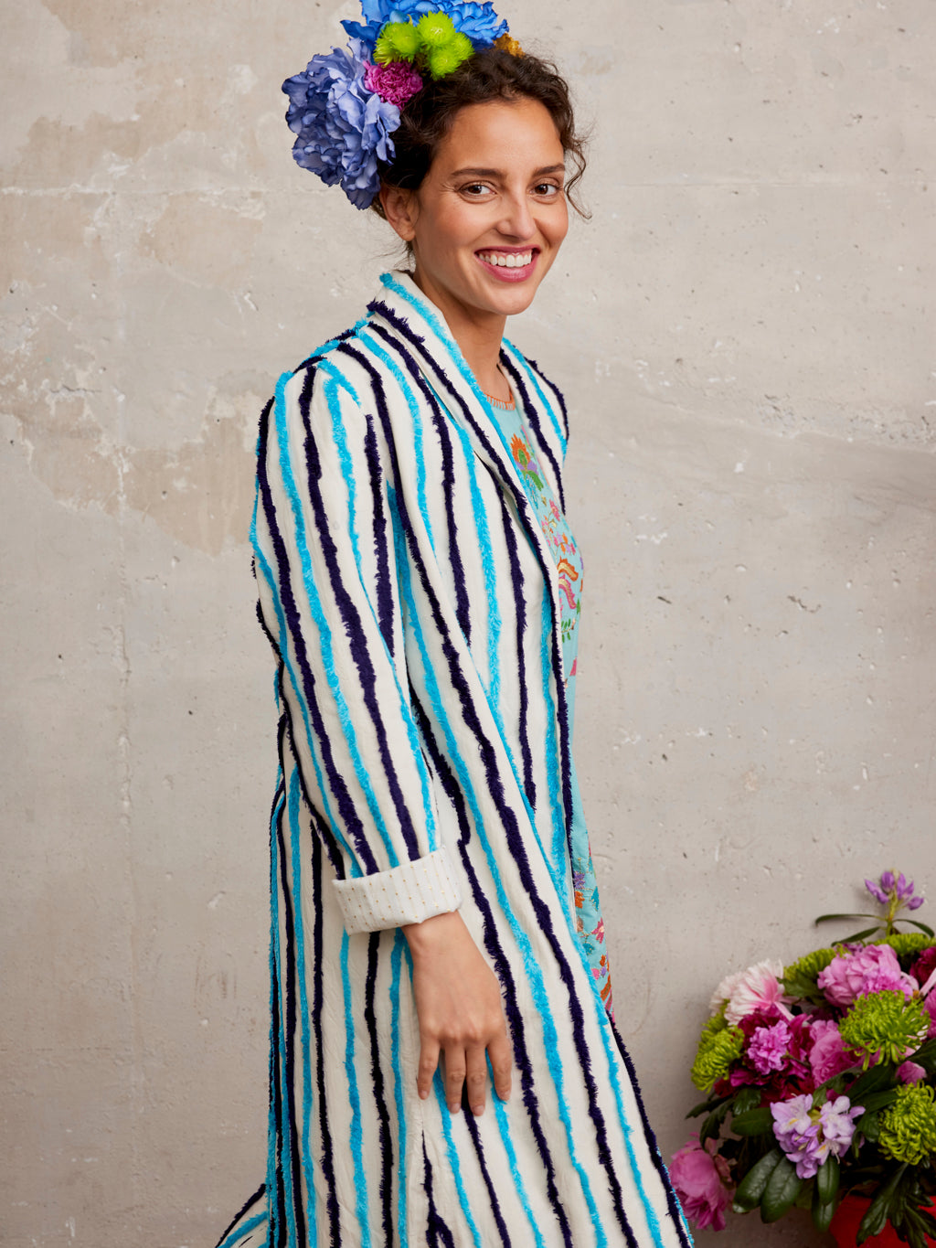 Campanula Coat Stripes Blue