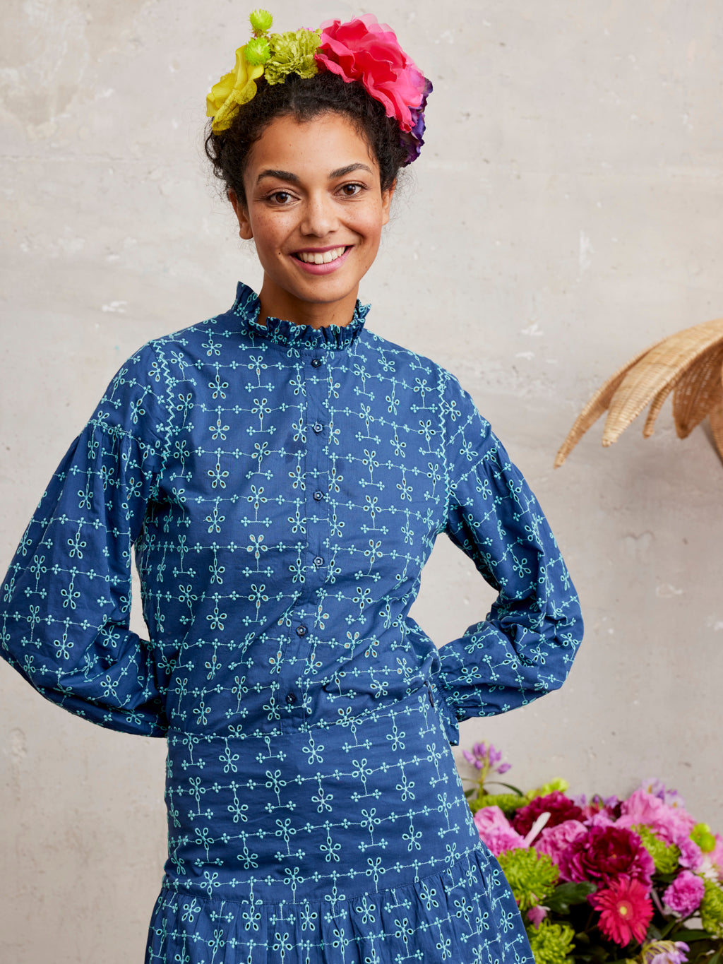Poppy Sead Blouse Lace Navy