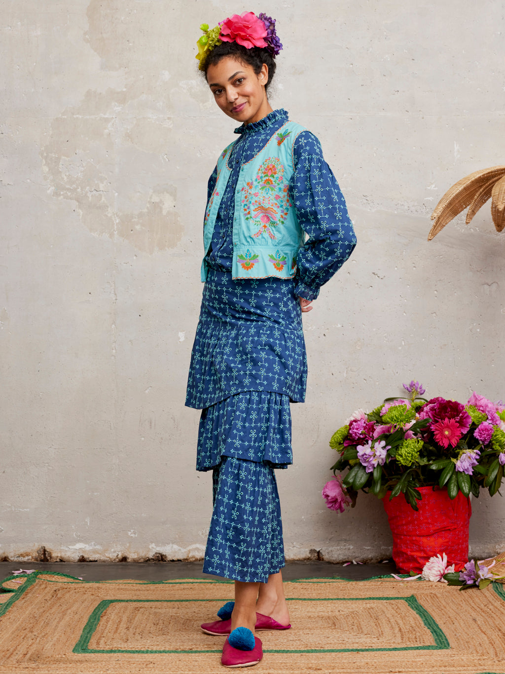 Poppy Sead Blouse Lace Navy
