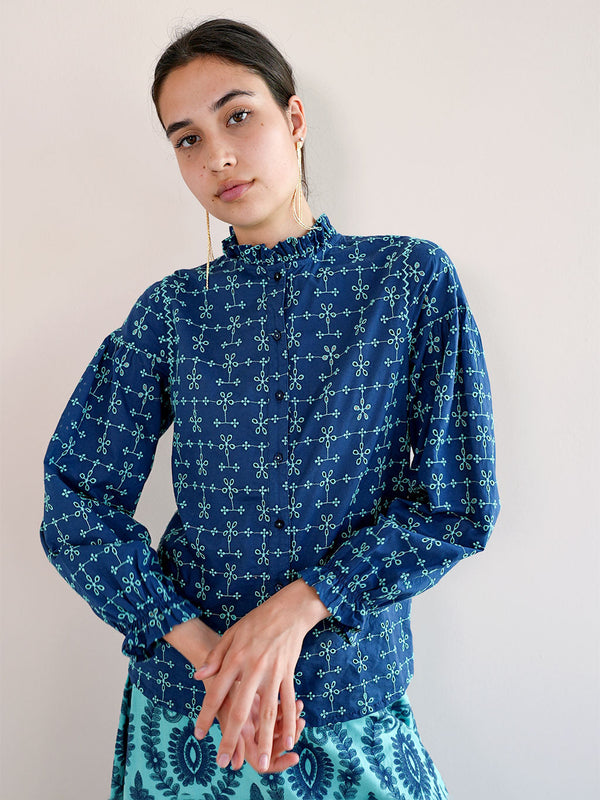Poppy Sead Blouse Lace Navy