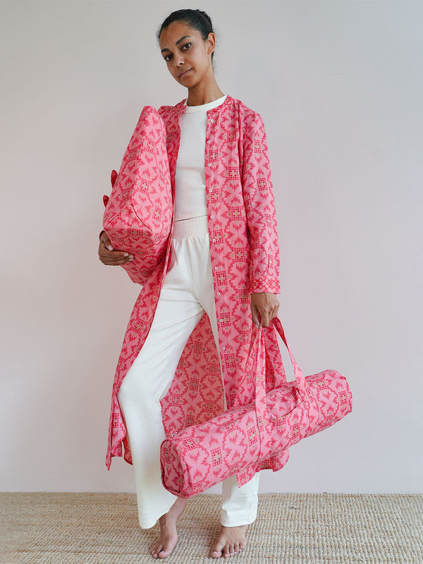 Yoga Mat Bag Ikat Coral