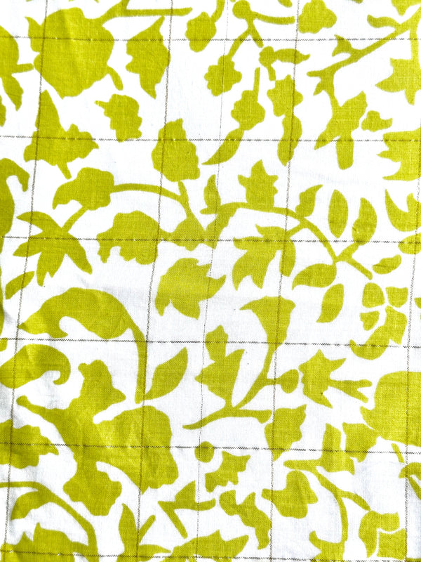 Tablecloth Leaf Print Lime