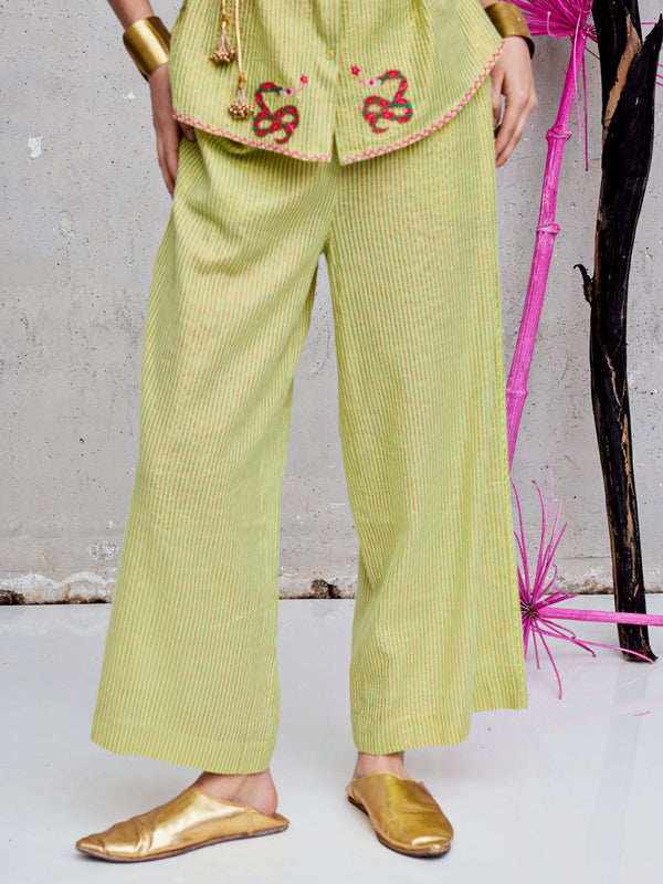 Fennel Pants Lurex Stripe Lime