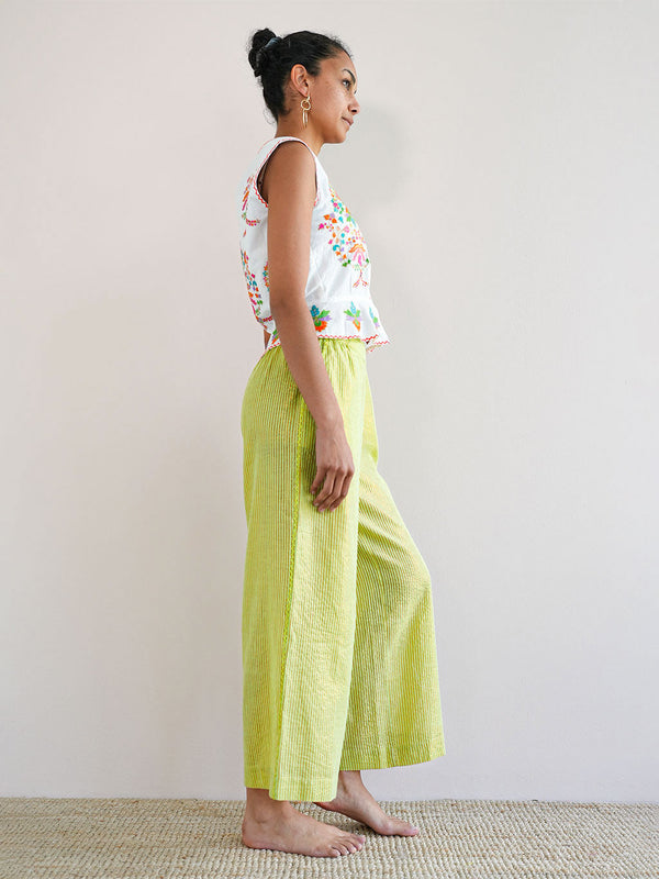 Fennel Pants Lurex Stripe Lime