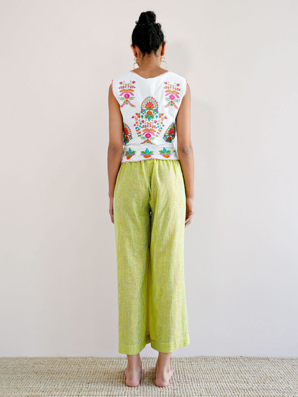 Fennel Pants Lurex Stripe Lime